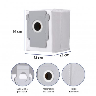 Dimensiones bolsas de autovaciado para Roomba i1+, i3+, i4+, i5+, i6+, i7+, i8+, s9+, j5+, j7+, j8+, j9+