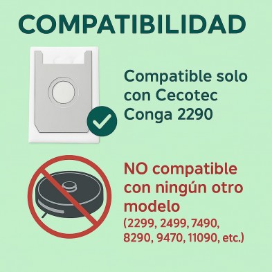 Bolsas autovaciado para Conga 2290 (Ultra, Ultra Home, Titanium), pack de 6