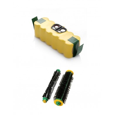 Pack de batería Roomba de 3000 mAh y cepillo central para Roomba 500