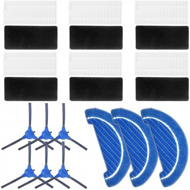 Pack PRO para Conga 1090 - 6 cepillos, 6 filtros y 3 mopas